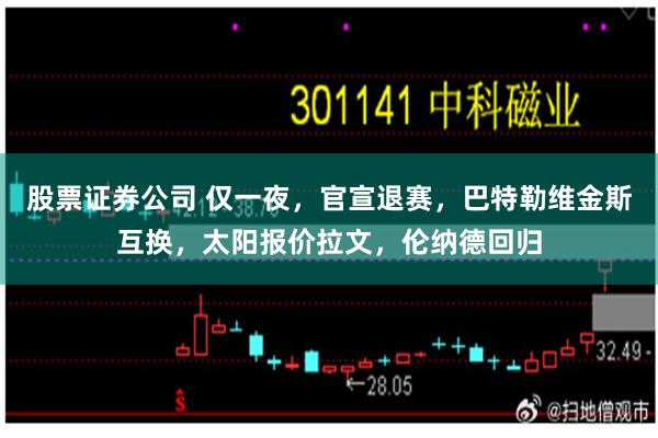 股票证券公司 仅一夜，官宣退赛，巴特勒维金斯互换，太阳报价拉文，伦纳德回归