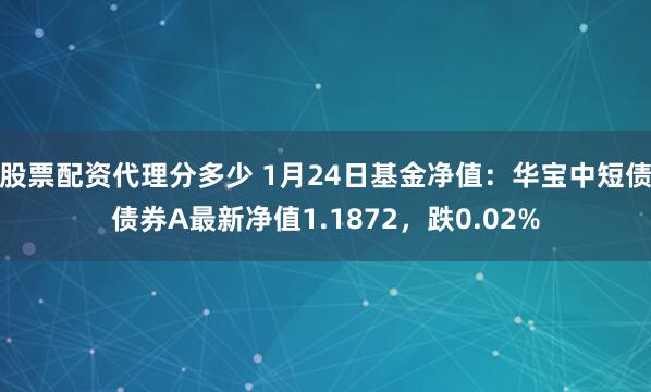 股票配资代理分多少 1月24日基金净值：华宝中短债债券A最新净值1.1872，跌0.02%